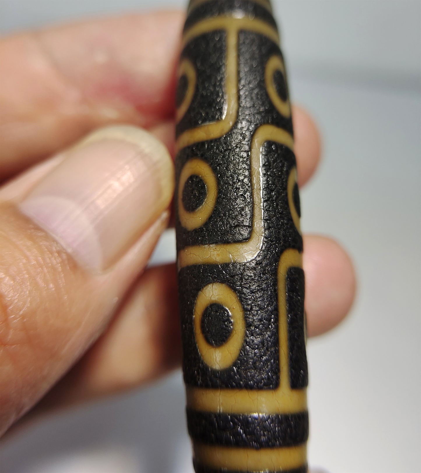 Real Tibetan Ancient Nine Eyes Dzi Bead Amulet