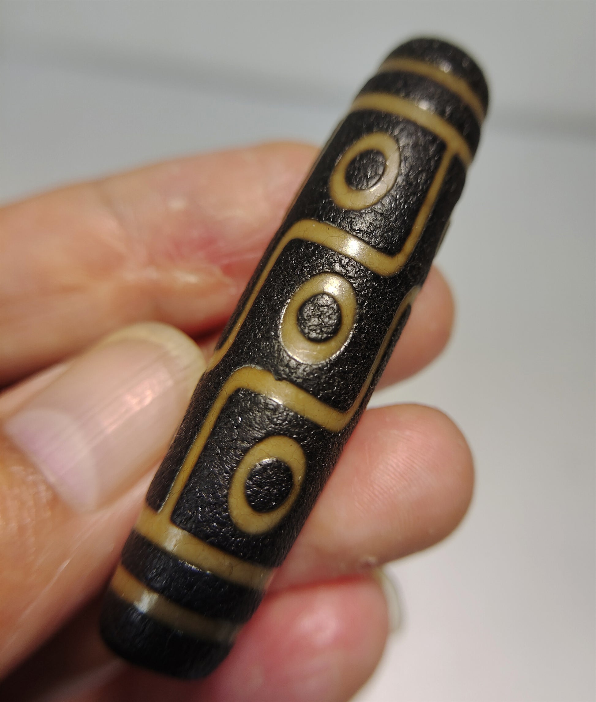 Real Tibetan Ancient Nine Eyes Dzi Bead Amulet