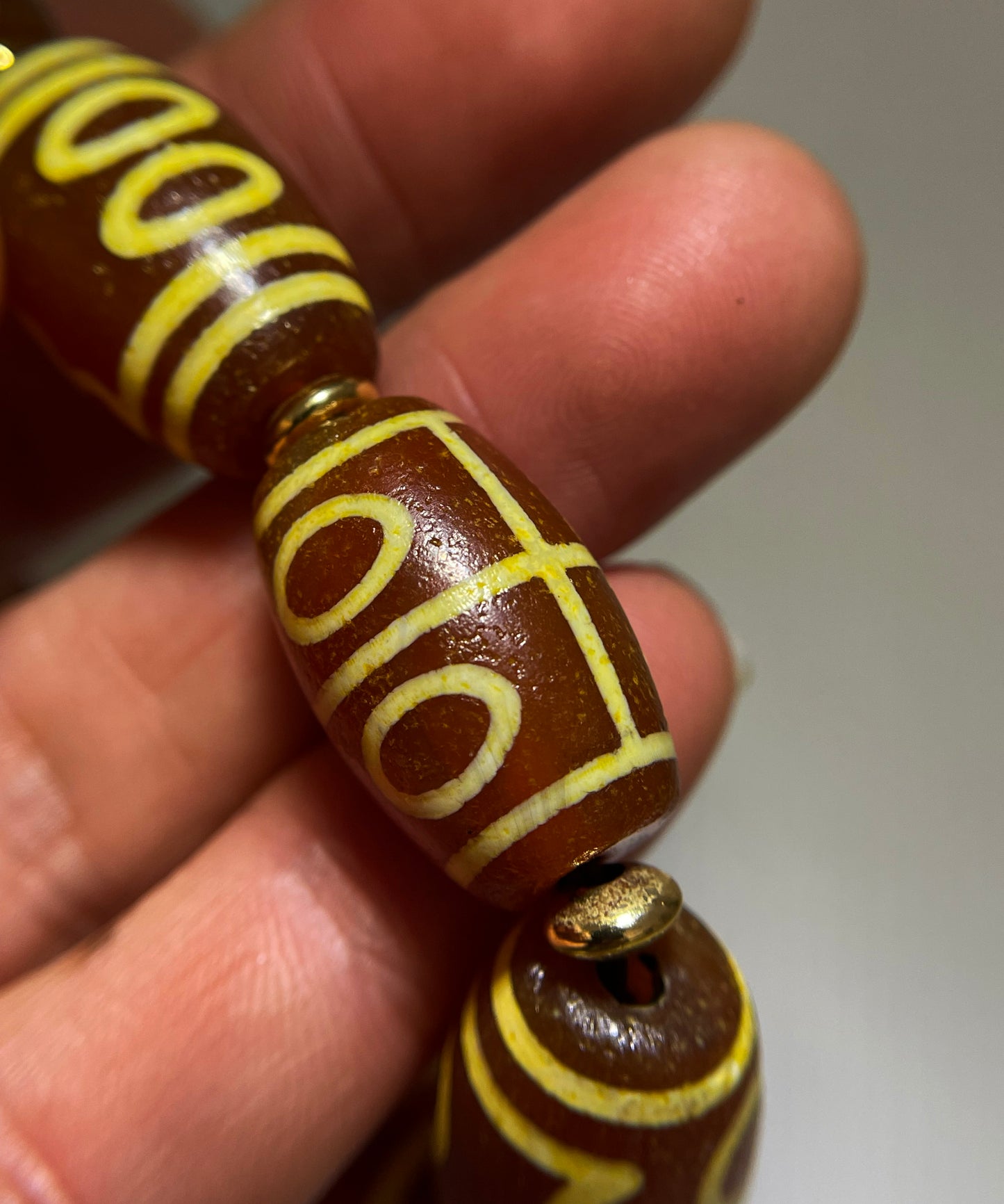 Real Tibetan Ancient Nine Eyes Dzi Bead Bracelet Amulet Himalayan Old Antique Genuine Agate Nepal One Two Three Four Five Six Seven Eight Eyed Talisman Mala