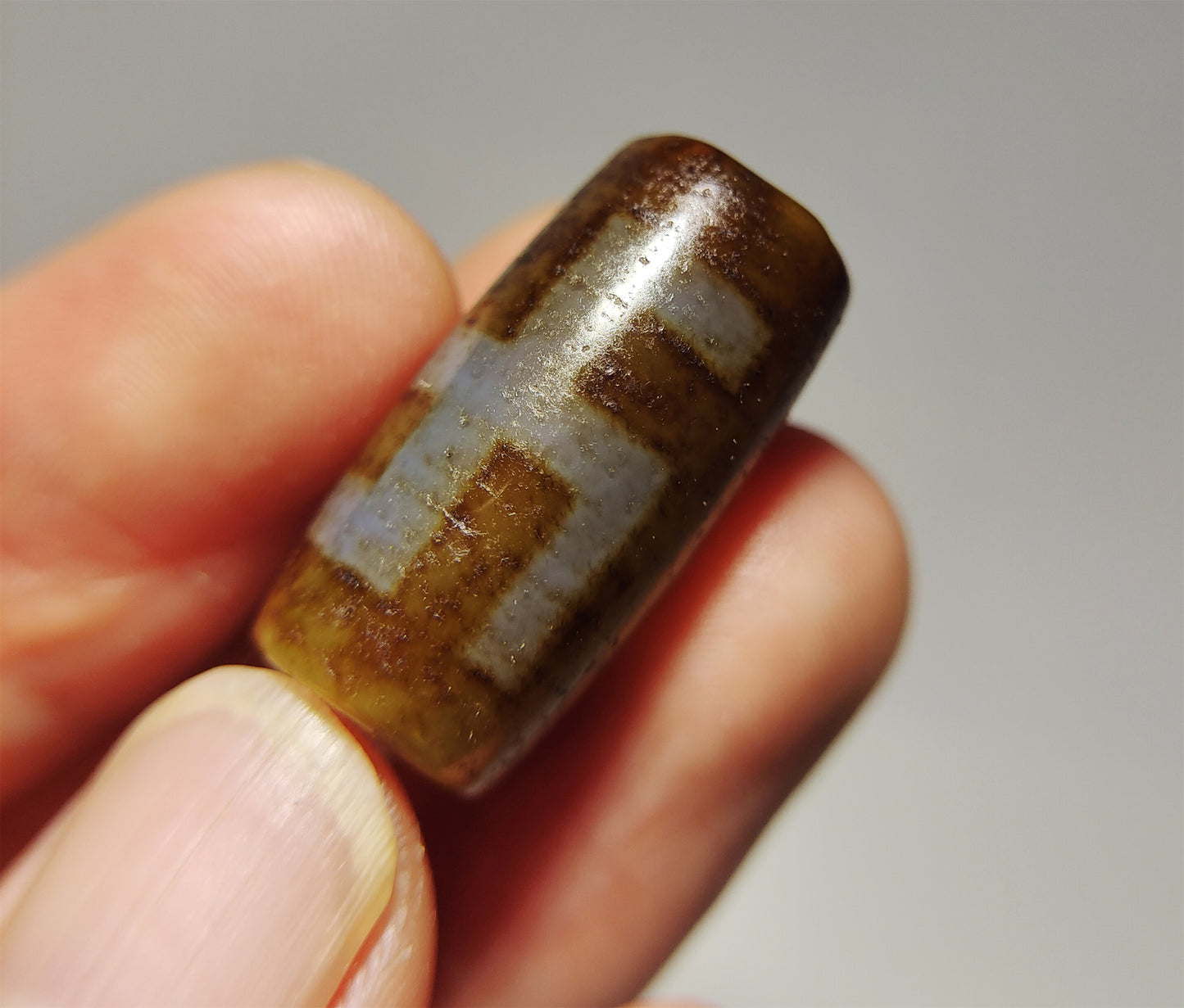 Real Himalaya Ancient One Eye Swastika Dzi Bead Pendant Amulet Tibetan Pure Gzi Genuine Old Antique Agate Talisman