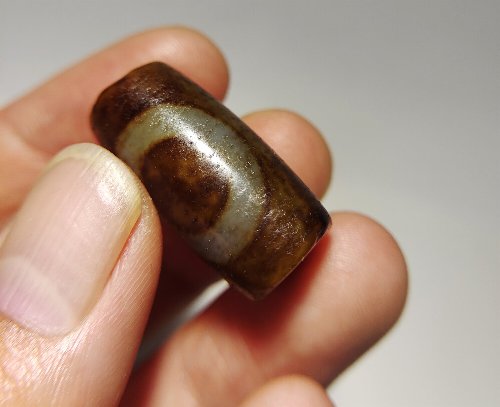 Real Himalaya Ancient One Eye Swastika Dzi Bead Pendant Amulet Tibetan Pure Gzi Genuine Old Antique Agate Talisman