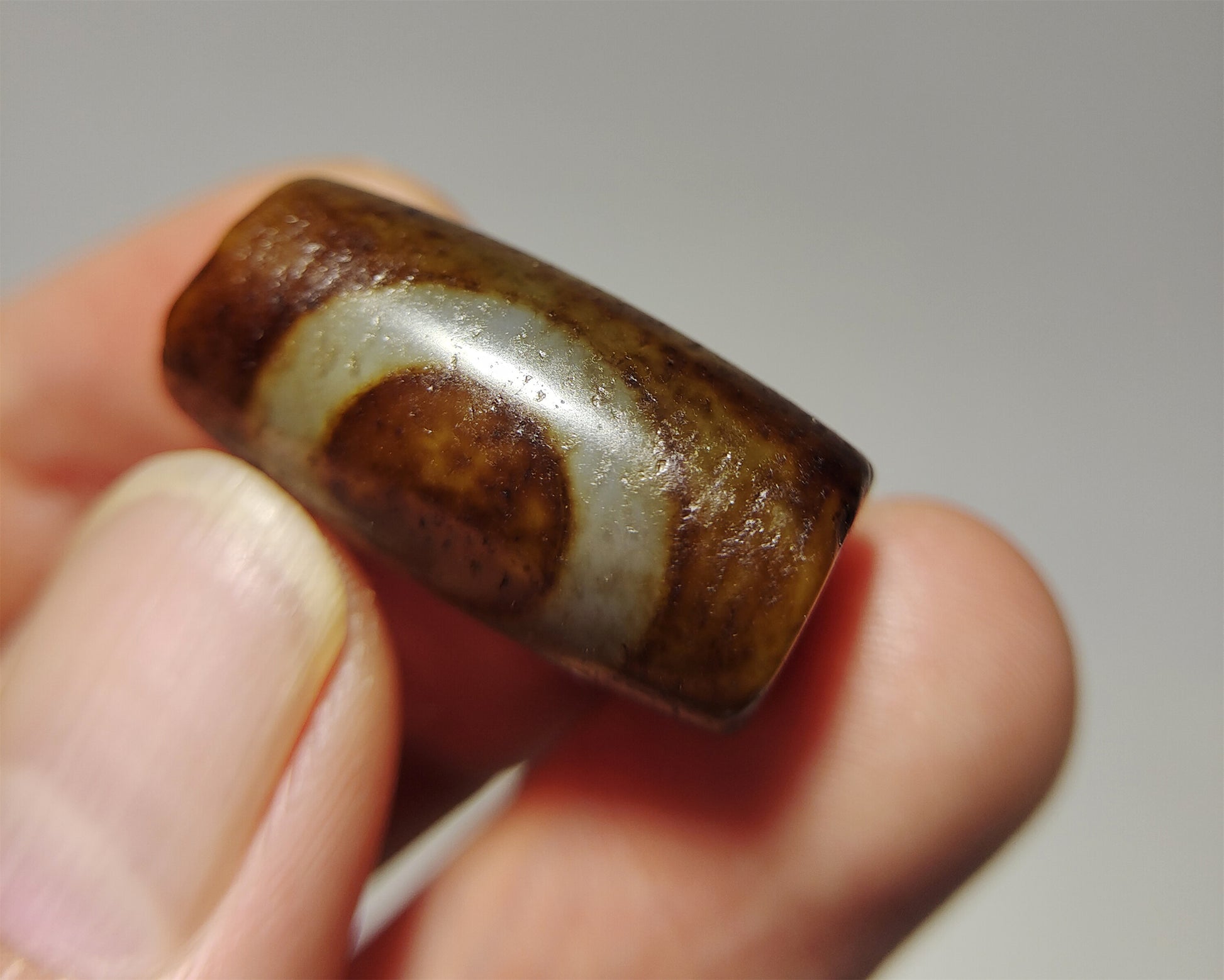 Real Himalaya Ancient One Eye Swastika Dzi Bead Pendant Amulet Tibetan Pure Gzi Genuine Old Antique Agate Talisman