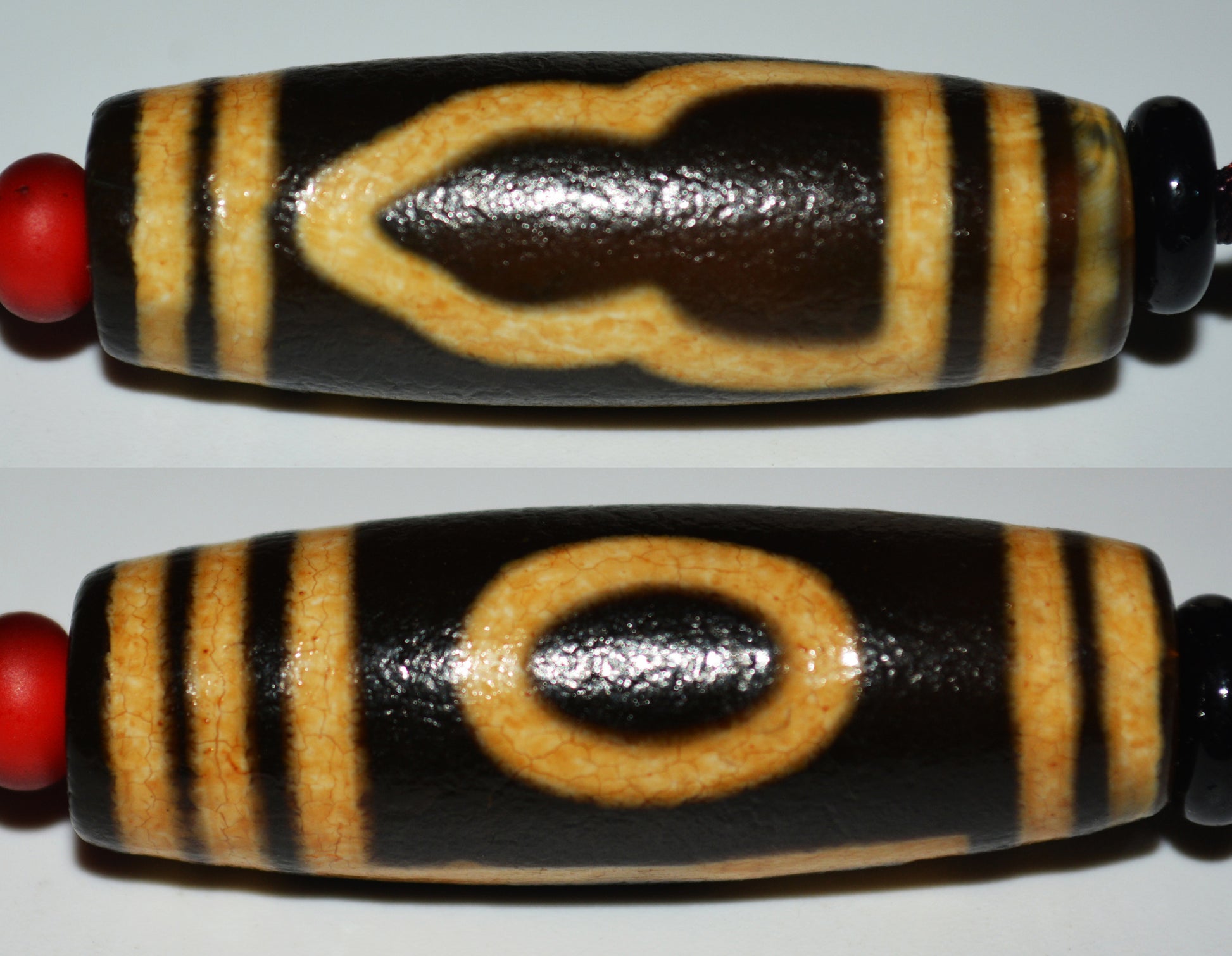 Real Tibetan Ancient One Eyed Mountain Dzi Bead Amulet Himalaya Pure 1 Eye Gzi Pendant Genuine Old Antique Agate Talisman Bracelet