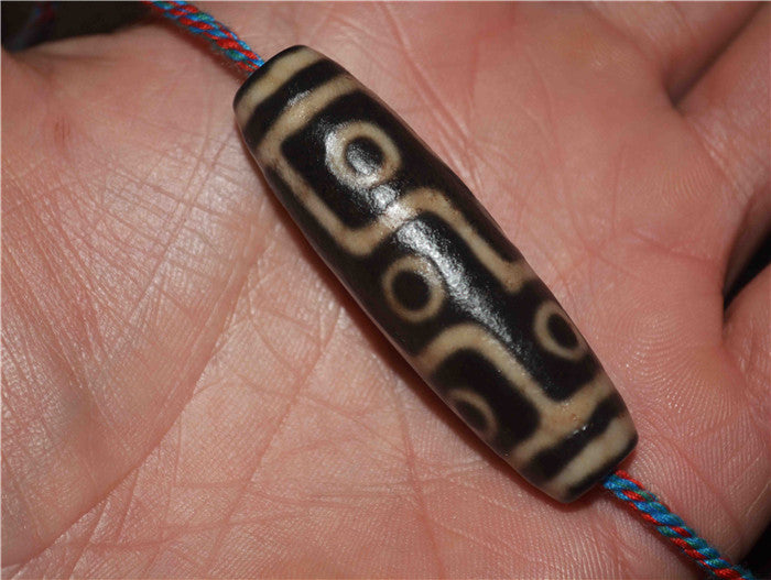 Real Tibetan Ancient Pure Nine Eyes Dzi Bead Amulet Pendant Himalaya Agate 9 Eyed Gzi