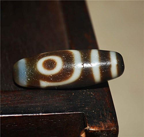 Real Tibetan Ancient Pure Two Eyes Dzi Bead Amulet Pendant Himalayan Old Antique Genuine Agate 2 Eyed Gzi Talisman Bracelet