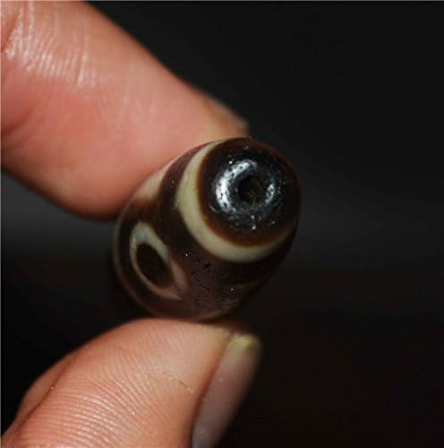 Real Tibetan Ancient Pure Two Eyes Dzi Bead Amulet Pendant Himalayan Old Antique Genuine Agate 2 Eyed Gzi Talisman Bracelet