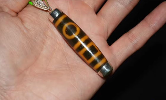 Real Tibetan Ancient Sakor Namkor Dzi Bead Pendant Amulet Tibet Heaven and Earth Agate Genuine Gzi Old Antique Talisman