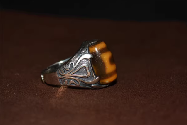 Real Tibetan Ancient Sakor Namkor Dzi Bead Ring Amulet Himalayan Pure Heaven and Earth Gzi Genuine Old Antique Agate Talisman