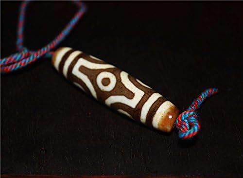 Real Tibetan Ancient Six Eyes Dzi Bead Amulet Pendant Himalayan Agate 6 Eyed Pure Gzi Old Antique Talisman Genuine