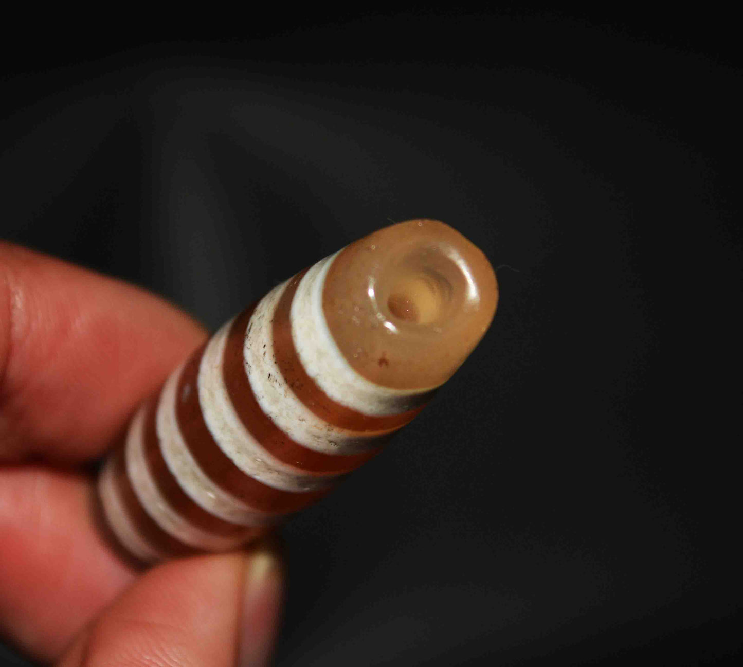 Real Tibetan Ancient Six Stripes Dzi Bead Amulet Himalayas Pendant Pure Striped Gzi