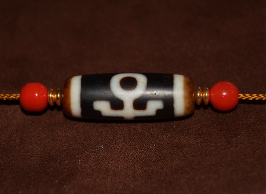 Real Tibetan Ancient Special God of Wealth Dzi Bead Pendant Amulet Himalaya Agate Pure Fortune Gzi Old Antique Talisman