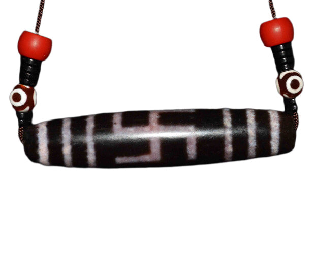 Real Tibetan Ancient Cinnabar Swastika Dzi Bead Pendant Amulet Himalaya Pure Bloodspots Gzi Genuine Old Antique Agate Talisman