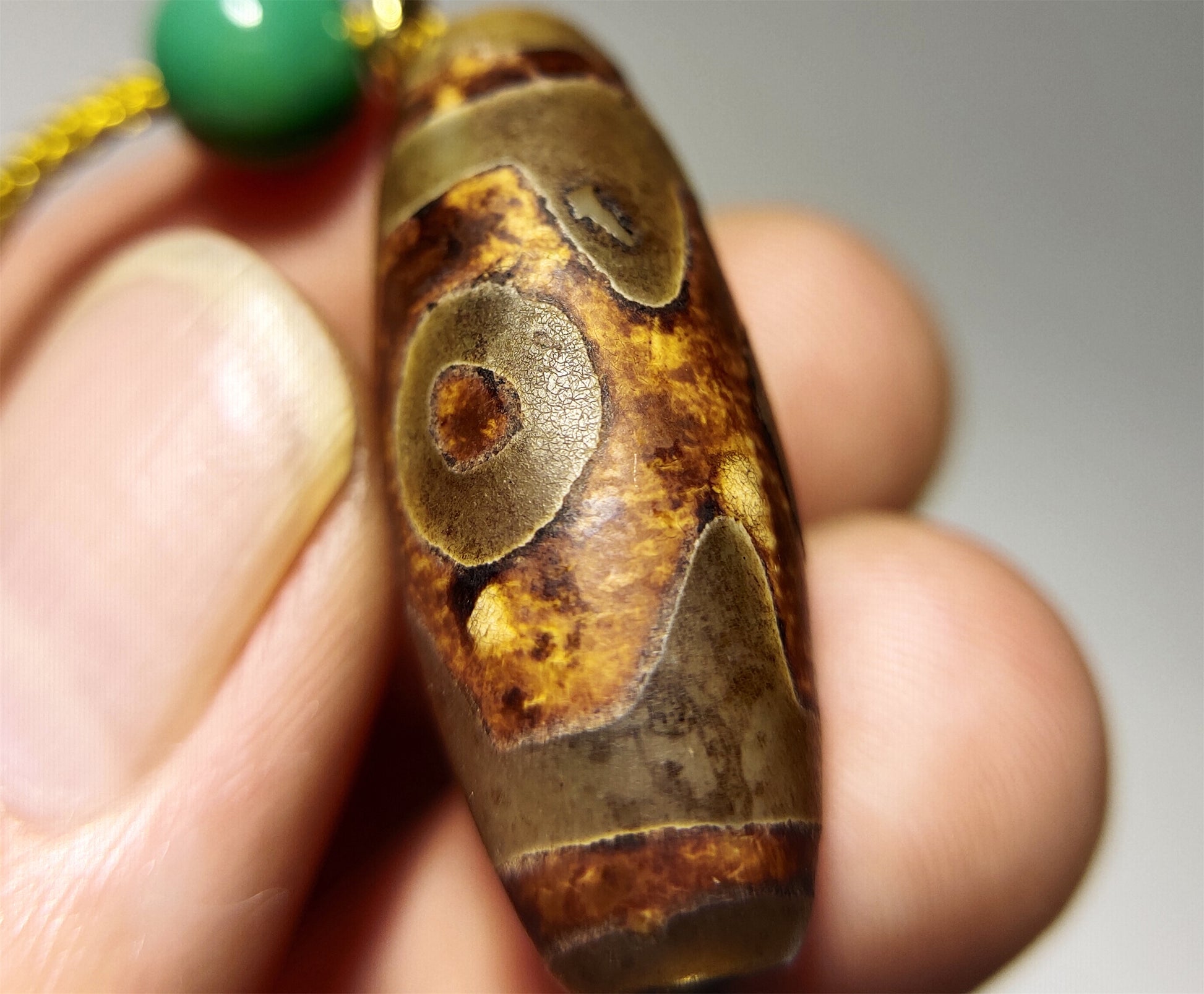 Real Tibetan Ancient Three Eyed Dzi Bead Amulet Pendant Agate Himalaya Genuine 3 Eyes Gzi Old Antique Nepal Carnelian Talisman Bracelet