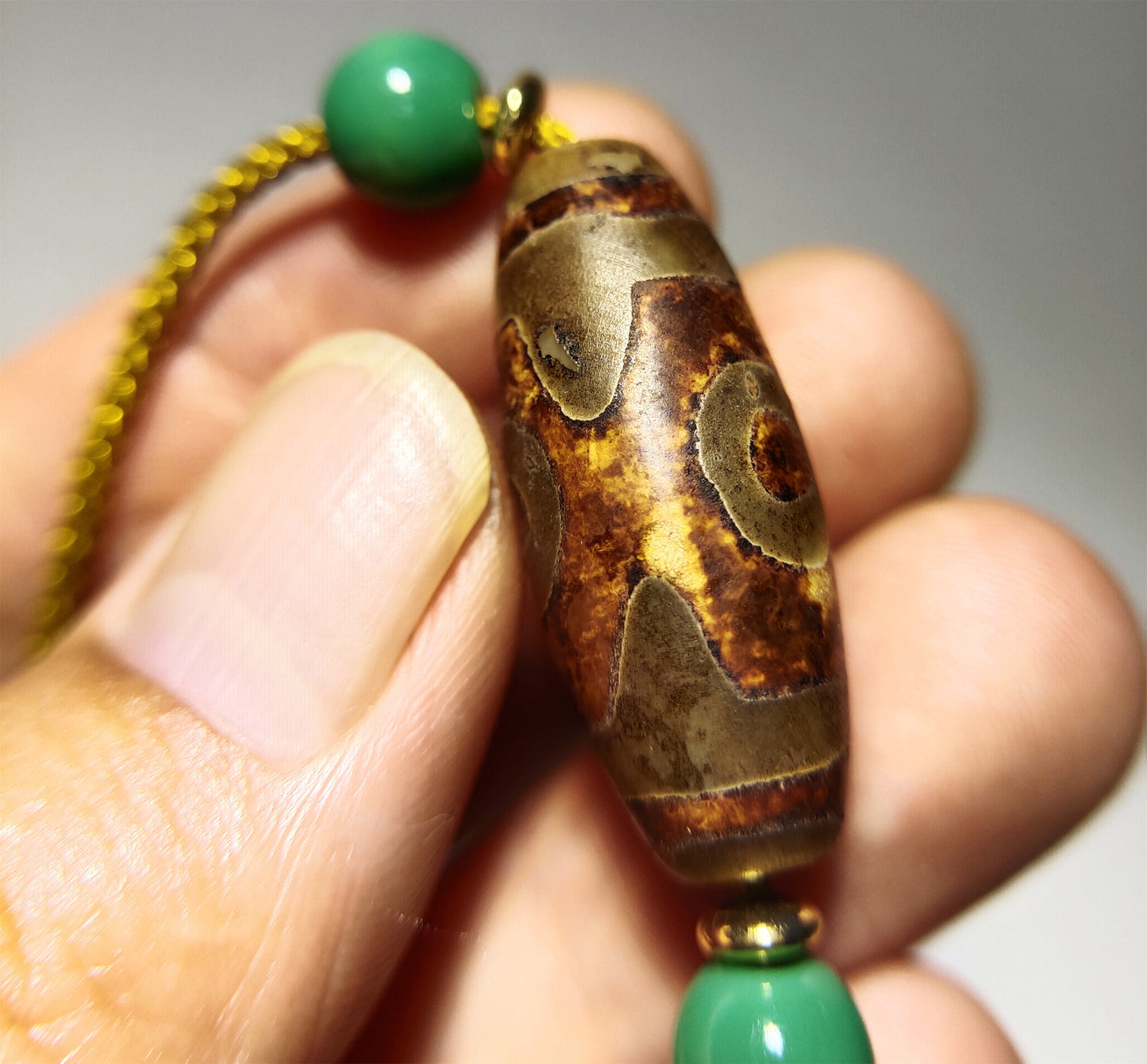 Real Tibetan Ancient Three Eyed Dzi Bead Amulet Pendant Agate Himalaya Genuine 3 Eyes Gzi Old Antique Nepal Carnelian Talisman Bracelet