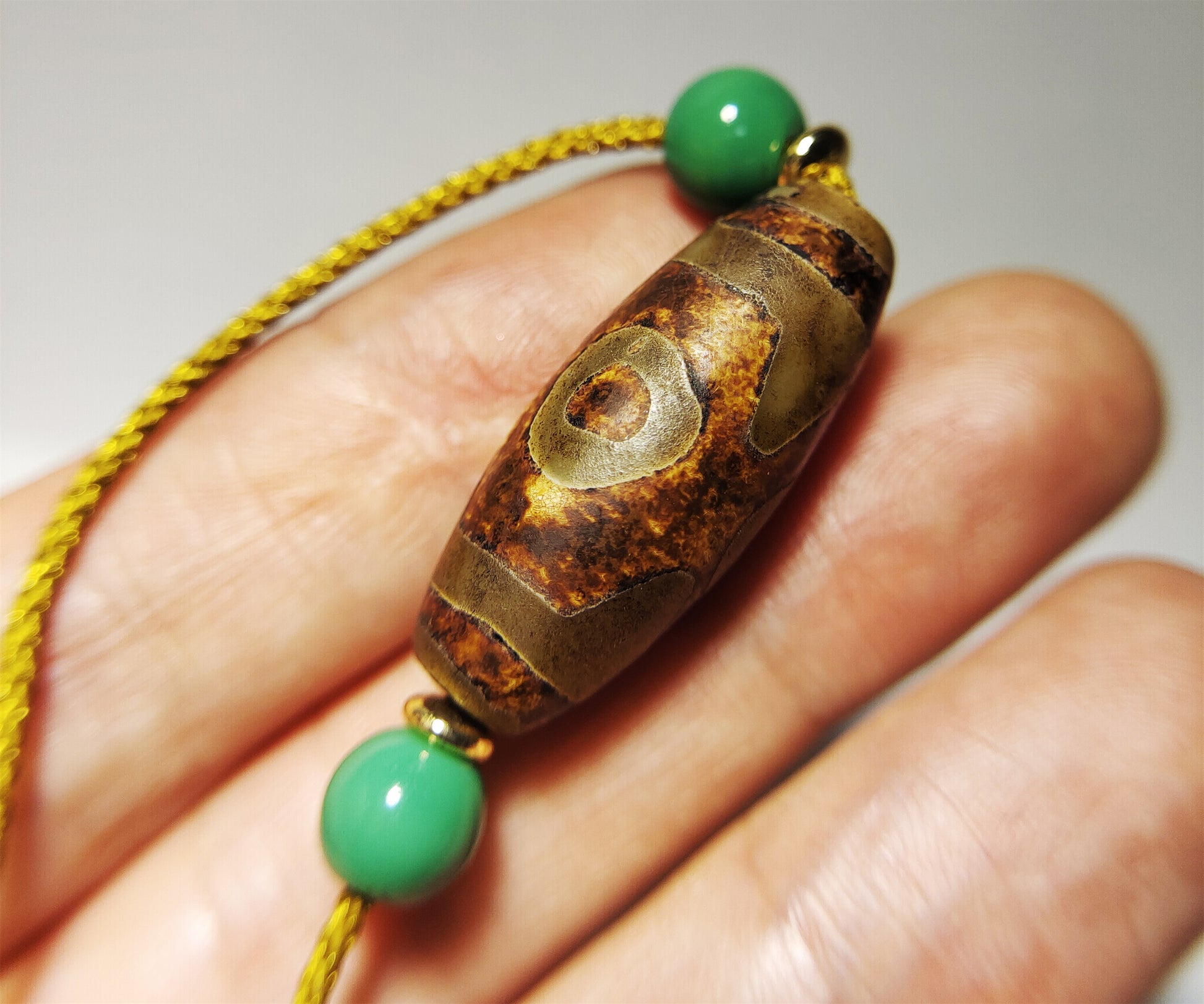Real Tibetan Ancient Three Eyed Dzi Bead Amulet Pendant Agate Himalaya Genuine 3 Eyes Gzi Old Antique Nepal Carnelian Talisman Bracelet