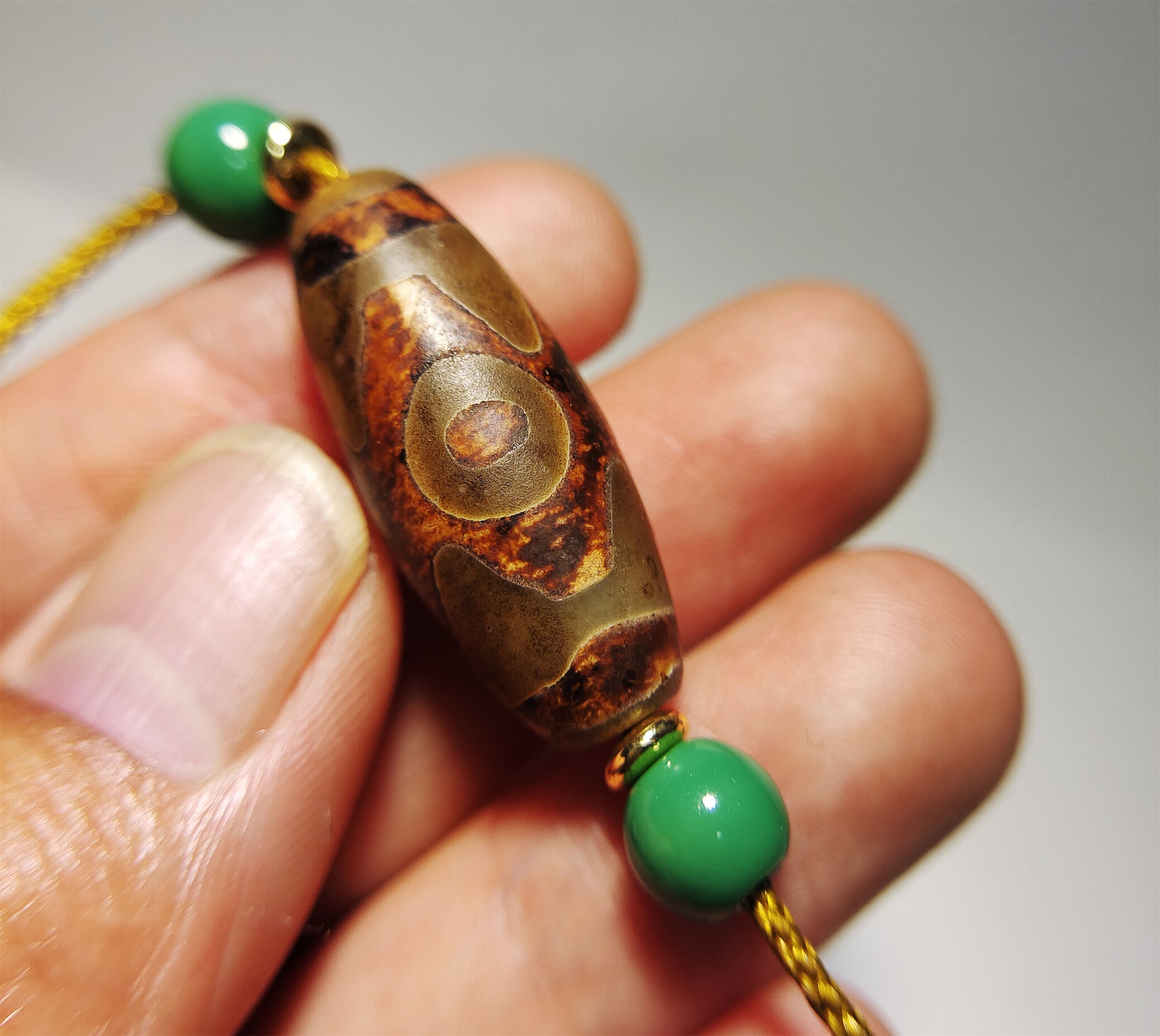 Real Tibetan Ancient Three Eyed Dzi Bead Amulet Pendant Agate Himalaya Genuine 3 Eyes Gzi Old Antique Nepal Carnelian Talisman Bracelet