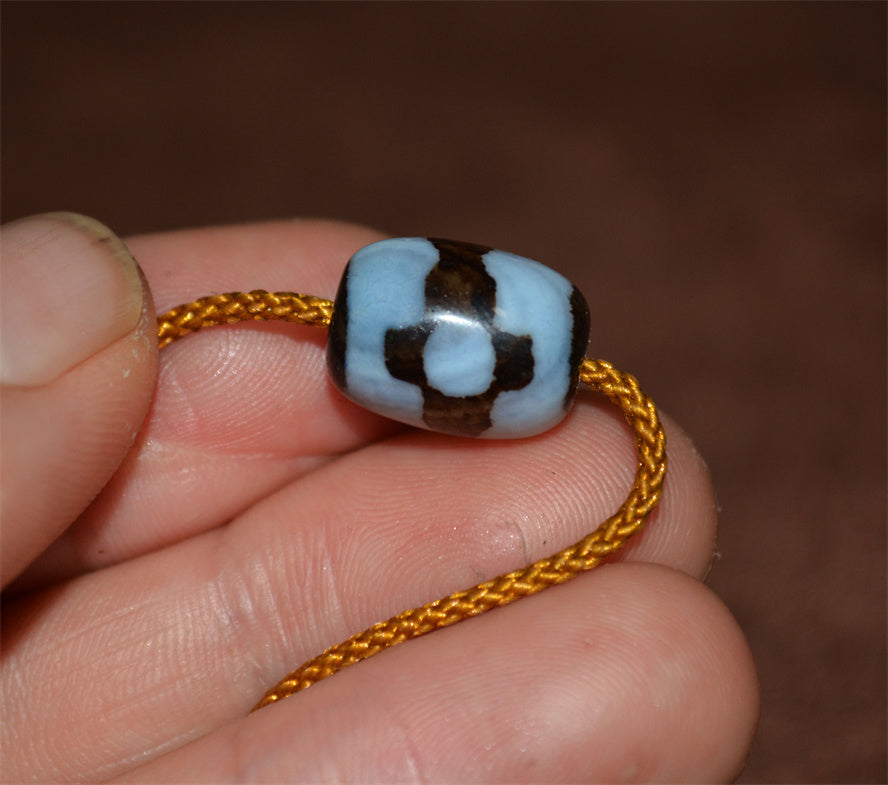 Real Tibetan Ancient Three Eyed Dzi Bead Amulet Pendant Agate Himalaya Genuine 3 Eyes Gzi Old Antique Nepal Carnelian Talisman Bracelet