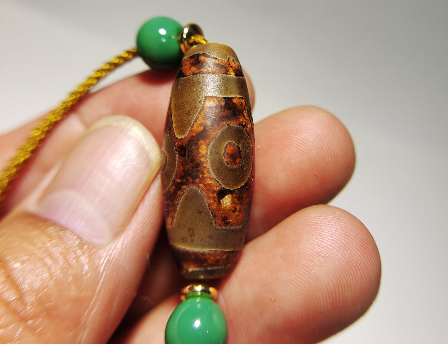 Real Tibetan Ancient Three Eyed Dzi Bead Amulet Pendant Agate Himalaya Genuine 3 Eyes Gzi Old Antique Nepal Carnelian Talisman Bracelet