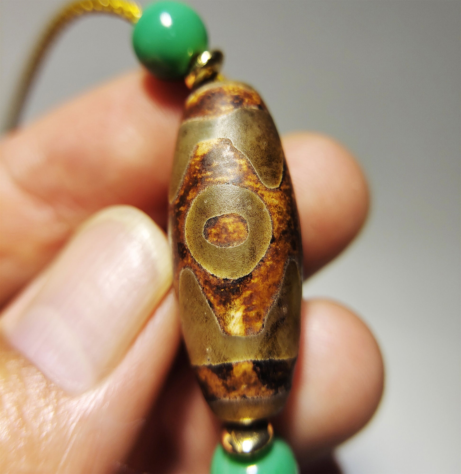 Real Tibetan Ancient Three Eyed Dzi Bead Amulet Pendant Agate Himalaya Genuine 3 Eyes Gzi Old Antique Nepal Carnelian Talisman Bracelet