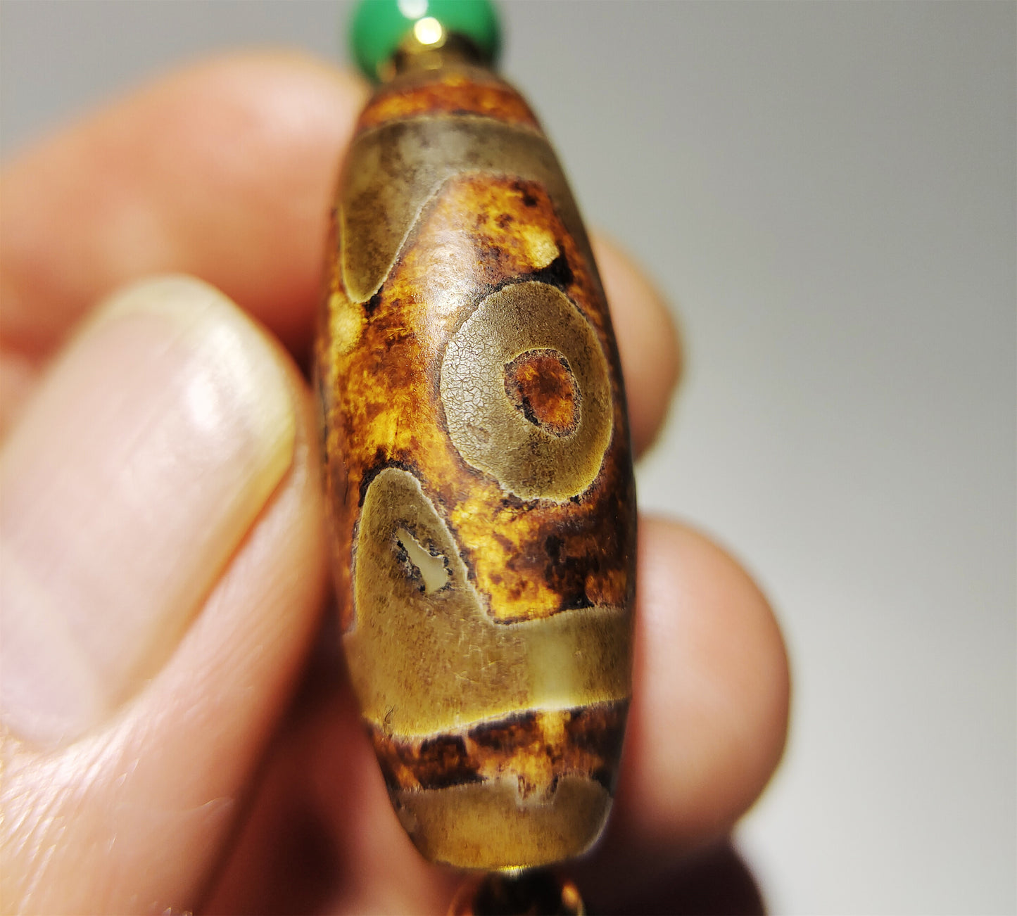 Real Tibetan Ancient Three Eyed Dzi Bead Amulet Pendant Agate Himalaya Genuine 3 Eyes Gzi Old Antique Nepal Carnelian Talisman Bracelet