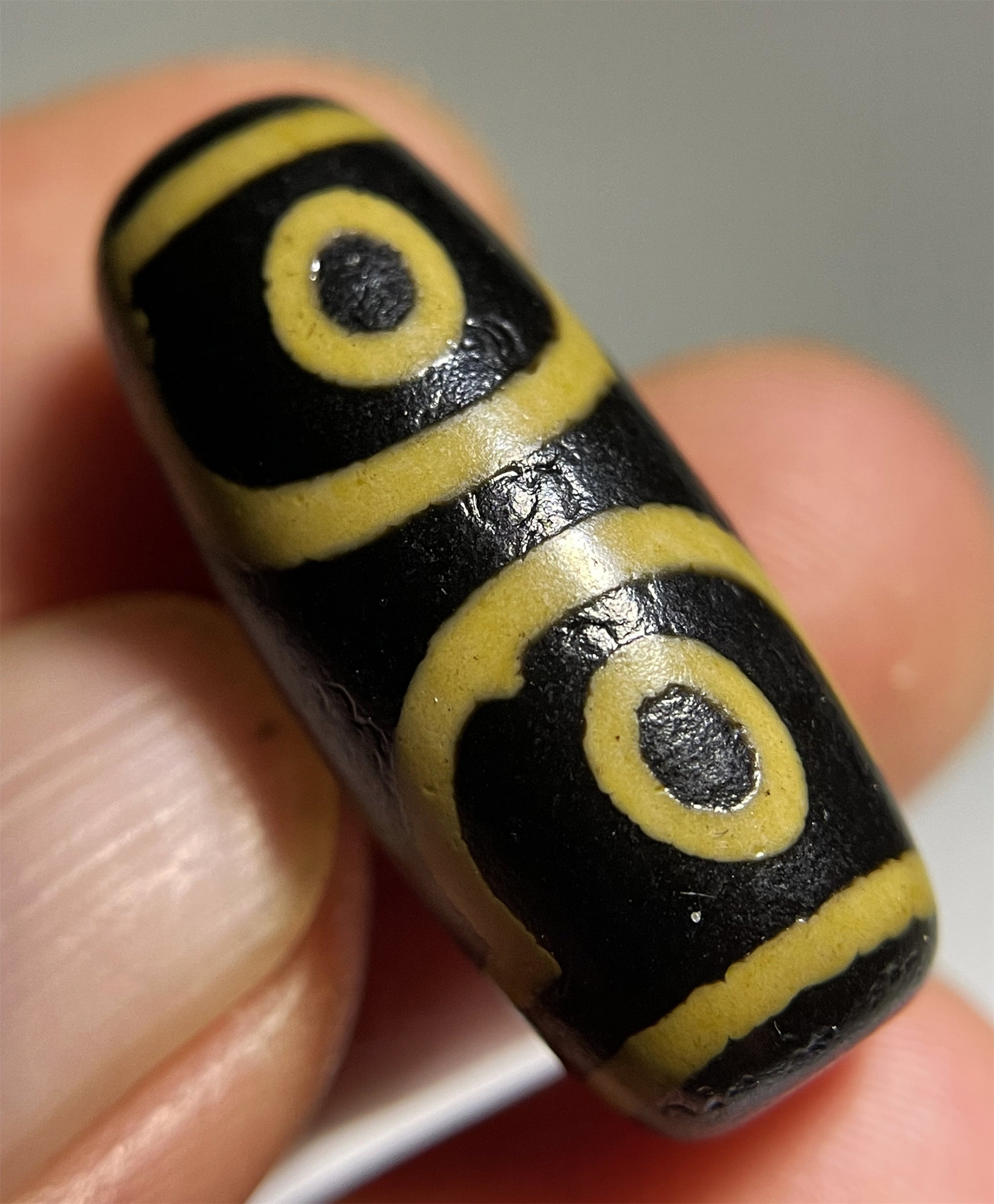 Real Tibetan Ancient Three Eyes Dzi Bead Amulet Pendant Himalayan Agate Genuine Pure 3 Eyed Gzi Old Antique Talisman Bracelet Authentic