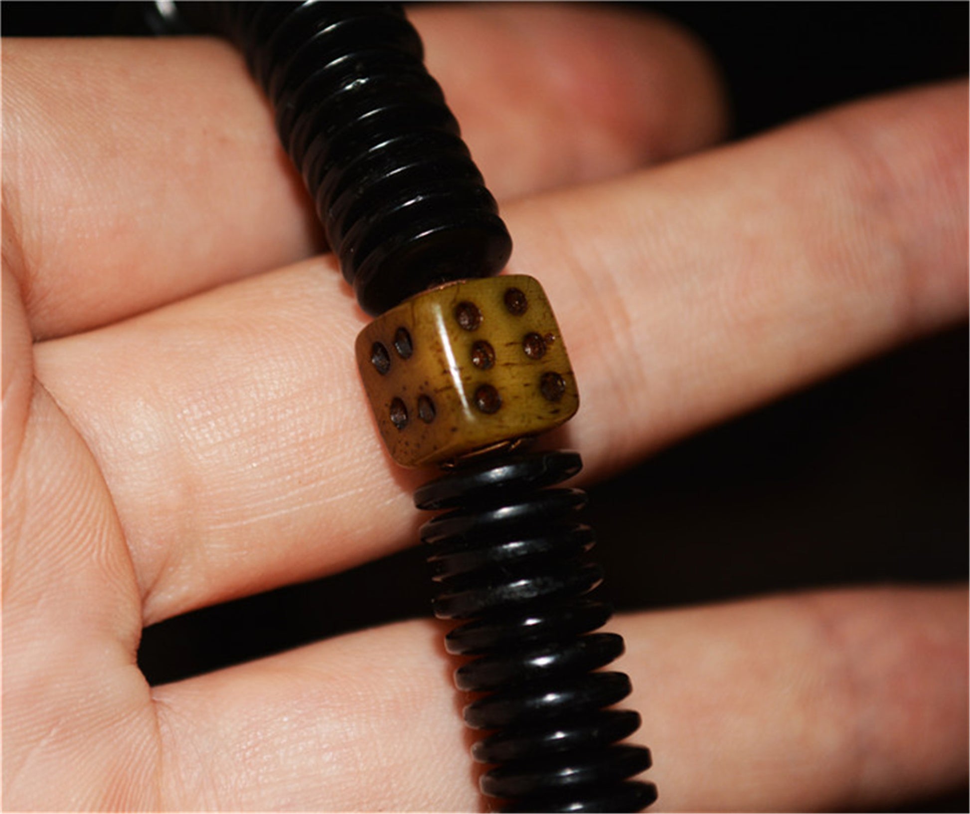 Real Tibetan Ancient Tiger Tooth Dzi Bead Bracelet Water Wave Amulet Himalayan Agate Pure Gzi Dice Talisman Mala