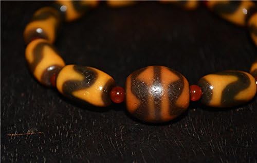 Real Tibetan Ancient Tiger Tooth Water Wave Dzi Bead Amulet Bracelet Himalayan Agate Pure Gzi Pendant Talisman