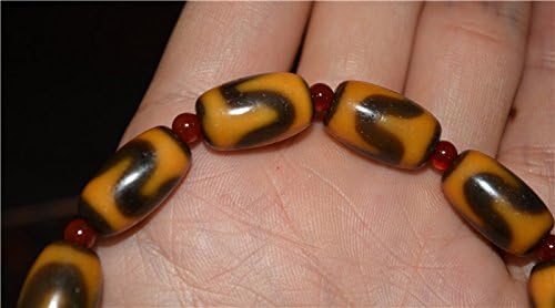 Real Tibetan Ancient Tiger Tooth Water Wave Dzi Bead Amulet Bracelet Himalayan Agate Pure Gzi Pendant Talisman