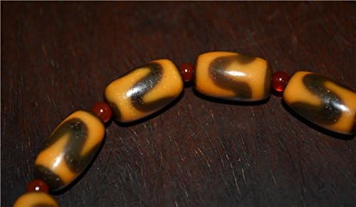 Real Tibetan Ancient Tiger Tooth Water Wave Dzi Bead Amulet Bracelet Himalayan Agate Pure Gzi Pendant Talisman