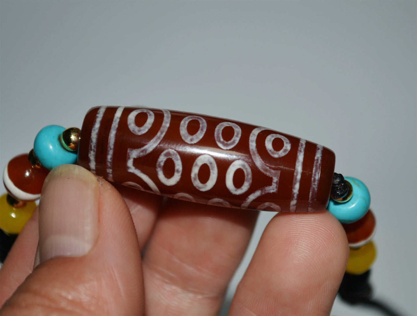 Real Himalaya Old Twenty One Eyed Dzi Bead Amulet Tibetan Pure 21 Eyes Gzi Pendant Genuine Antique Agate Talisman Bracelet