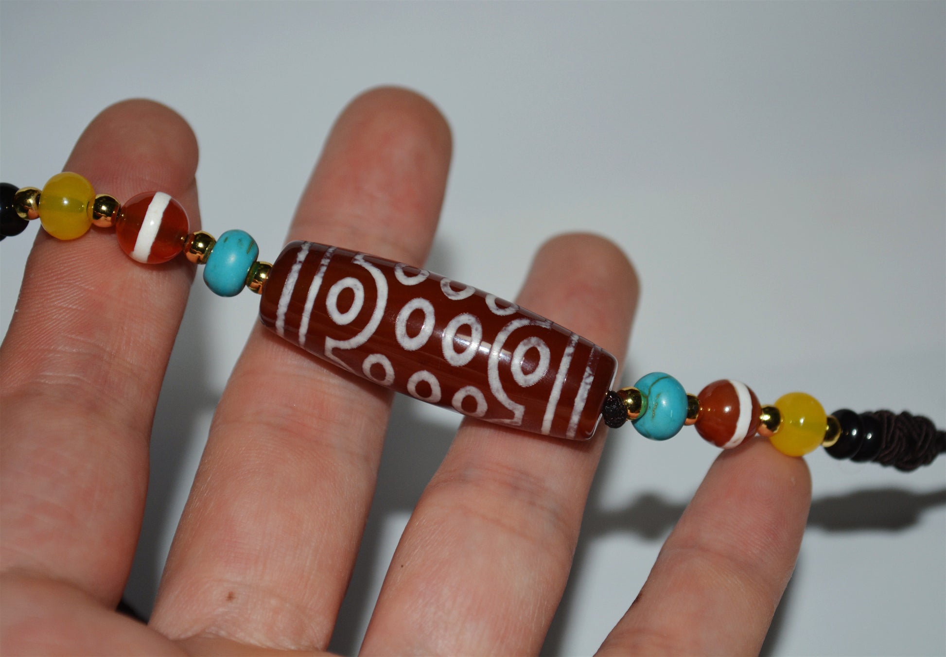 Real Himalaya Old Twenty One Eyed Dzi Bead Amulet Tibetan Pure 21 Eyes Gzi Pendant Genuine Antique Agate Talisman Bracelet