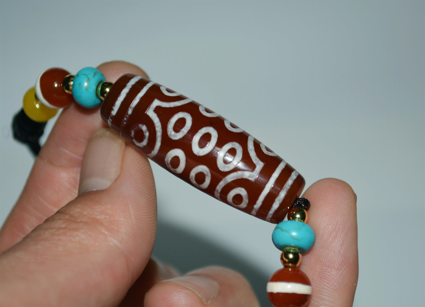 Real Himalaya Old Twenty One Eyed Dzi Bead Amulet Tibetan Pure 21 Eyes Gzi Pendant Genuine Antique Agate Talisman Bracelet