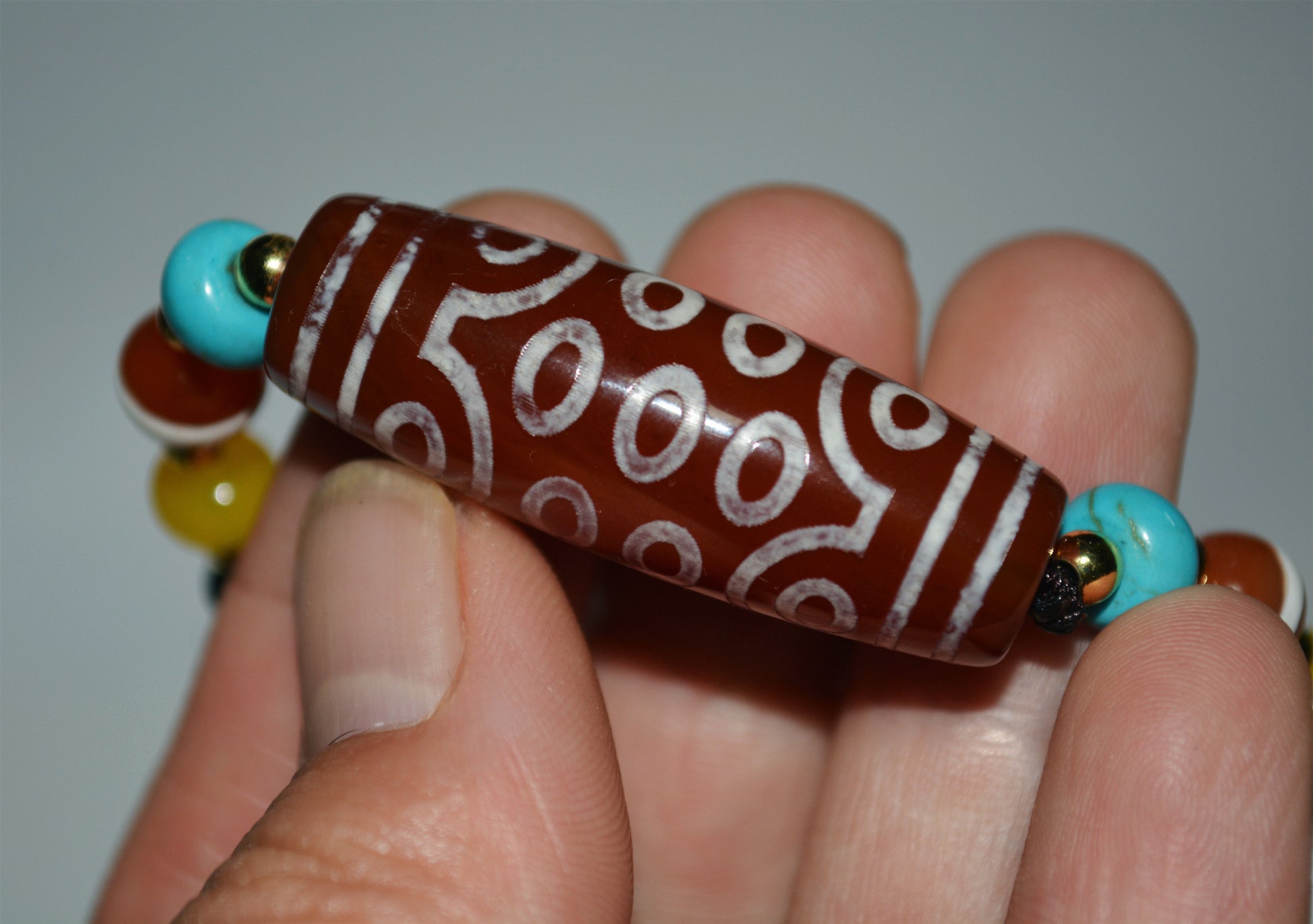 Real Himalaya Old Twenty One Eyed Dzi Bead Amulet Tibetan Pure 21 Eyes Gzi Pendant Genuine Antique Agate Talisman Bracelet