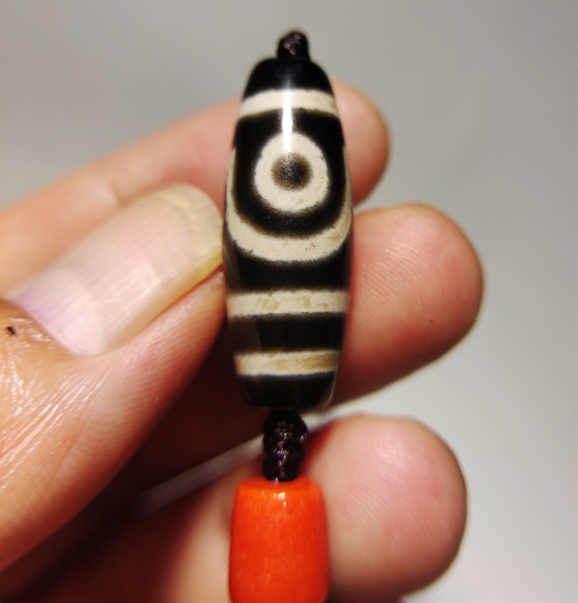 Real Tibetan Ancient Two Eye Dzi Bead Amulet Pendant Genuine Old Antique Himalaya Agate Nepal 2 Eyed Pure Gzi Talisman Bracelet