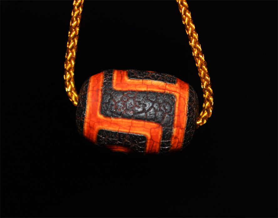 Real Tibetan Ancient Two Eyed Dzi Bead Amulet Himalaya Pure 2 Eyes Gzi Pendant Genuine Old Antique Agate Talisman Bracelet