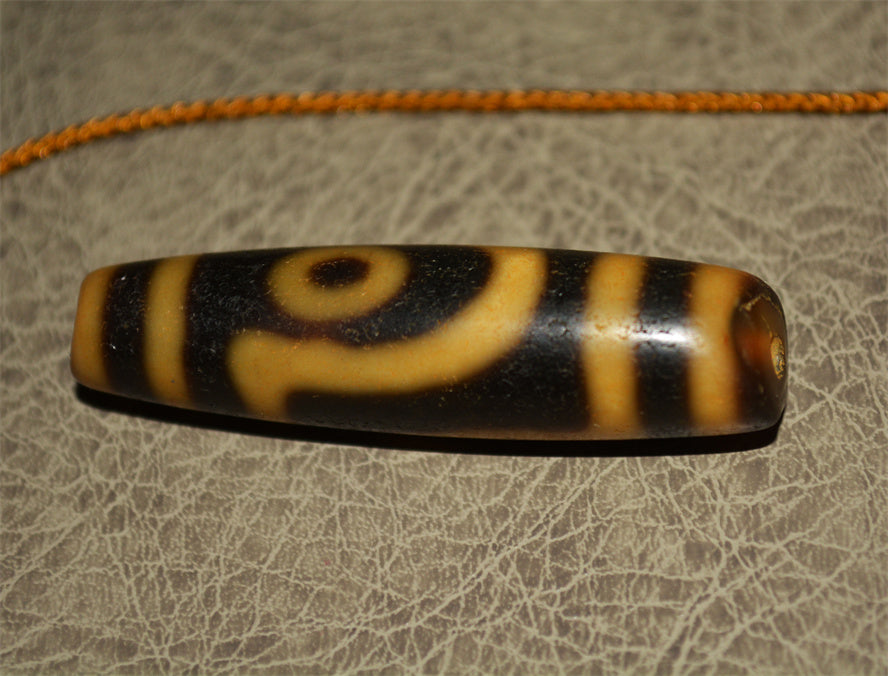 Real Tibetan Ancient Two Eye Dzi Bead Amulet Pendant Genuine Old Antique Himalaya Agate Nepal 2 Eyed Pure Gzi Talisman Bracelet