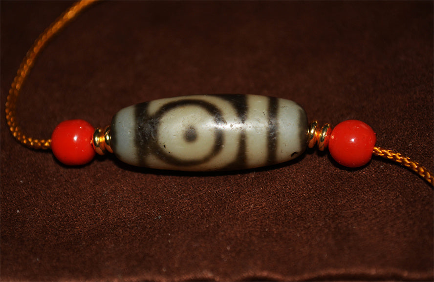 Ancient Real Tibetan Two Eyes Dzi Bead Amulet Pendant Genuine Old Antique Himalaya Agate Nepal 2 Eyed Pure Gzi Talisman Bracelet