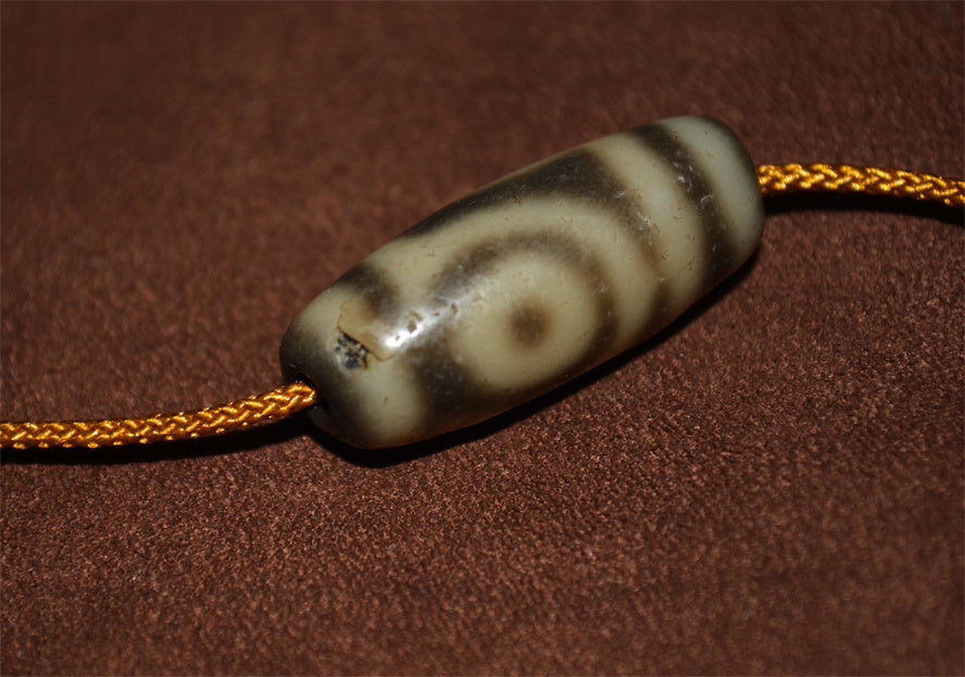 Real Tibetan Ancient Two Eyes Dzi Bead Amulet Pendant Genuine Old Antique Himalaya Agate Nepal 2 Eyed Pure Gzi Talisman Bracelet