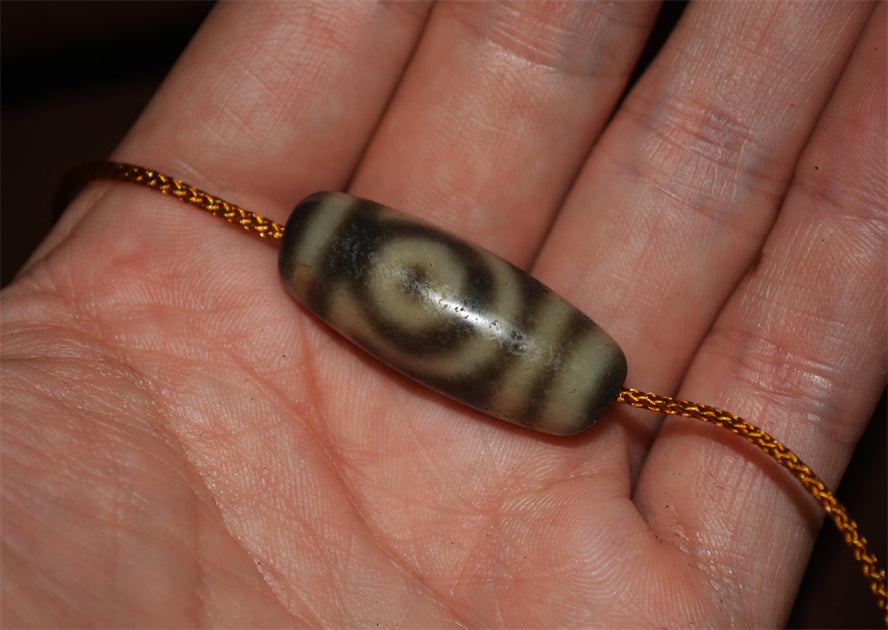 Real Tibetan Ancient Two Eyes Dzi Bead Amulet Pendant Genuine Old Antique Himalaya Agate Nepal 2 Eyed Pure Gzi Talisman Bracelet