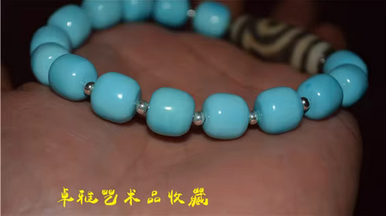 Real Tibetan Ancient Two Eyes Dzi Bead Turquoise Bracelet Himalayan Amulet Pure Gzi Old Antique Agate Talisman Mala