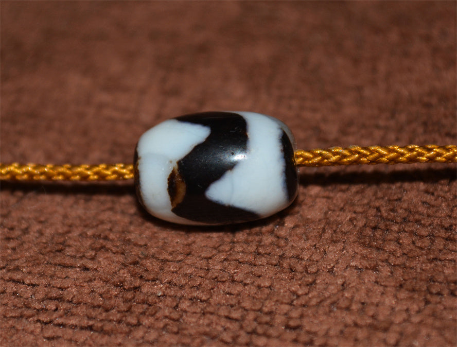 Real Tibetan Antique Tiger Tooth Dzi Bead Amulet Water Wave Gzi Pendant Himalaya Pure Genuine Old Agate Talisman Bracelet