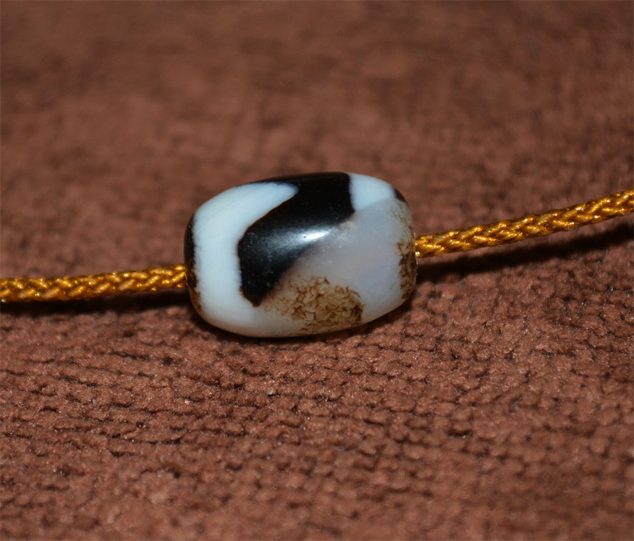 Real Tibetan Antique Tiger Tooth Dzi Bead Amulet Water Wave Gzi Pendant Himalaya Pure Genuine Old Agate Talisman Bracelet