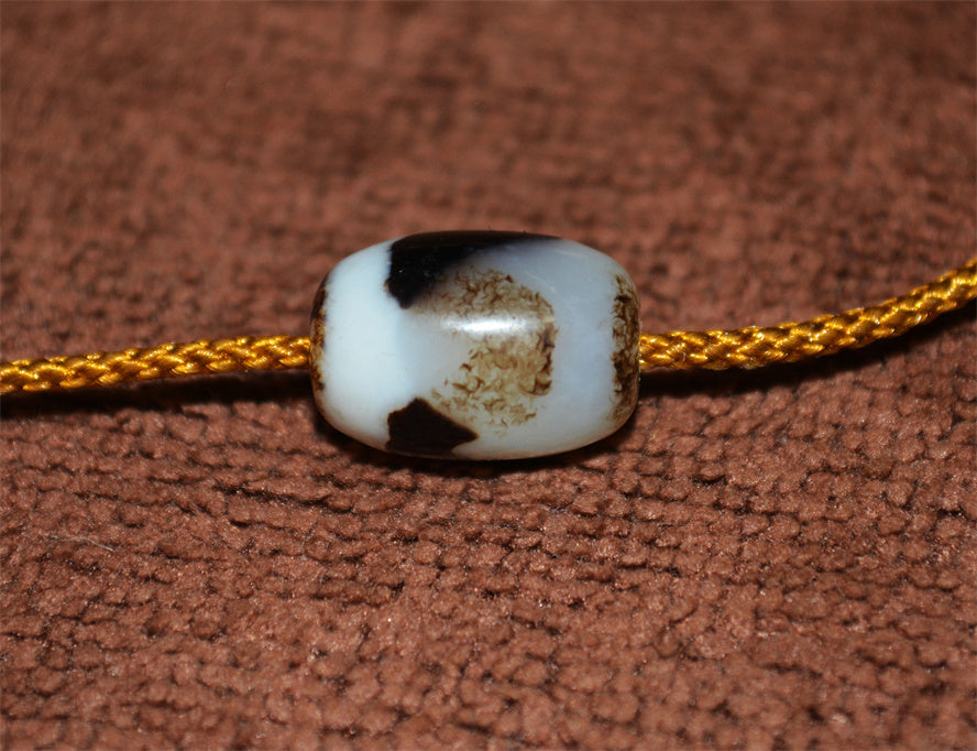 Real Tibetan Antique Tiger Tooth Dzi Bead Amulet Water Wave Gzi Pendant Himalaya Pure Genuine Old Agate Talisman Bracelet