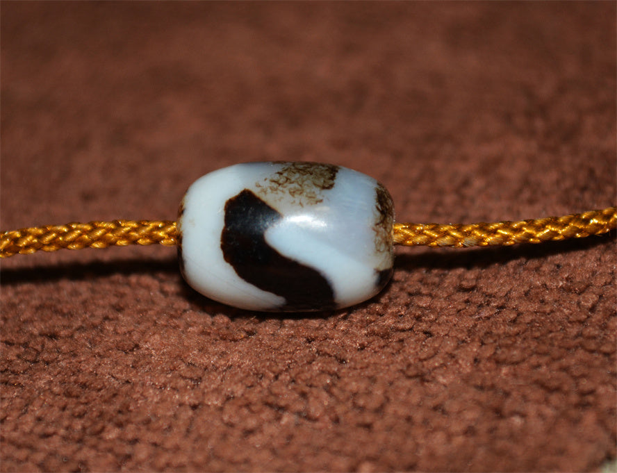 Real Tibetan Antique Tiger Tooth Dzi Bead Amulet Water Wave Gzi Pendant Himalaya Pure Genuine Old Agate Talisman Bracelet