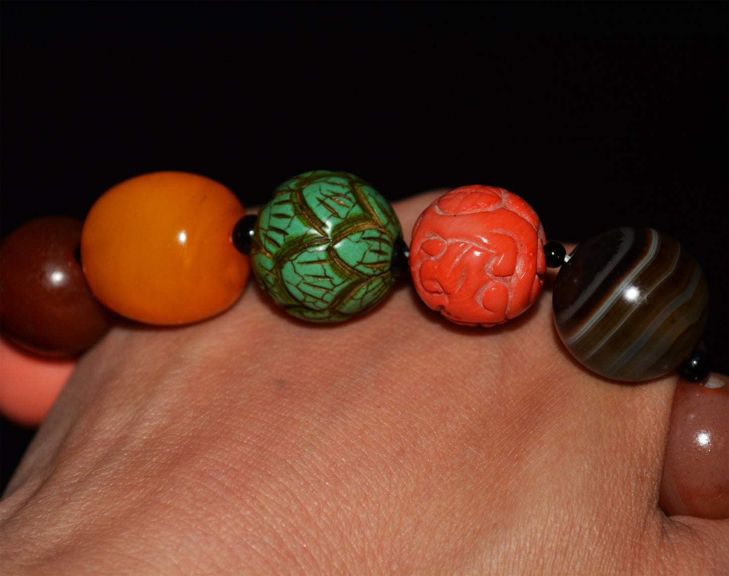 Real Tibetan Old Antique Red Coral Bracelet Turquoise Amber Mala Prayer Beads Crystal Pema Raka Nanhong Agate Two Eyes Dzi Bead
