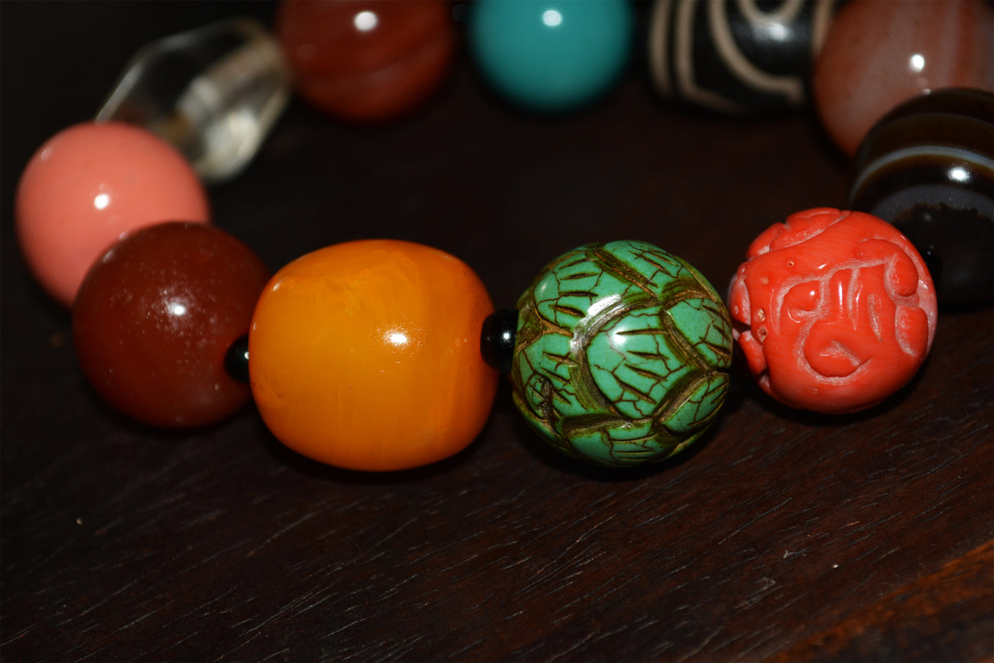 Real Tibetan Old Antique Red Coral Bracelet Turquoise Amber Mala Prayer Beads Crystal Pema Raka Nanhong Agate Two Eyes Dzi Bead