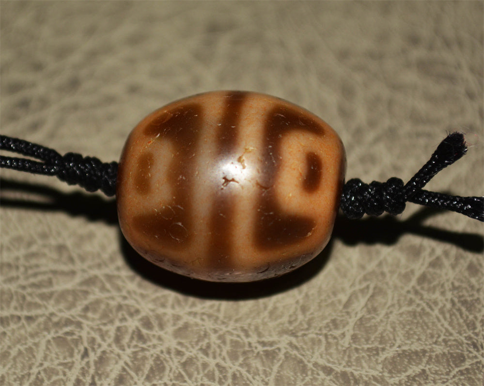 Real Tibetan Old Ancient Lotus Dzi Bead Amulet Pendant Himalaya Agate Genuine Antique Pure Gzi Talisman Bracelet