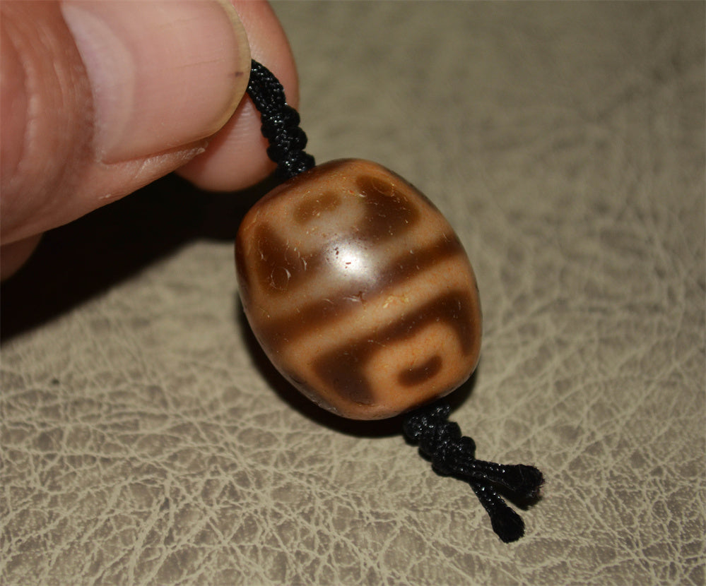 Real Tibetan Old Ancient Lotus Dzi Bead Amulet Pendant Himalaya Agate Genuine Antique Pure Gzi Talisman Bracelet