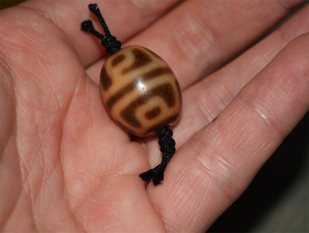 Real Tibetan Old Ancient Lotus Dzi Bead Amulet Pendant Himalaya Agate Genuine Antique Pure Gzi Talisman Bracelet