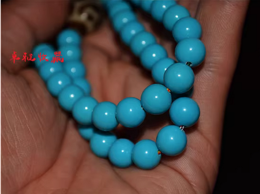 Real Tibetan Old Ancient Lotus Dzi Bead Turquoise Necklace Himalayan Amulet Pure Six Eyes Gzi Antique Agate Talisman Mala